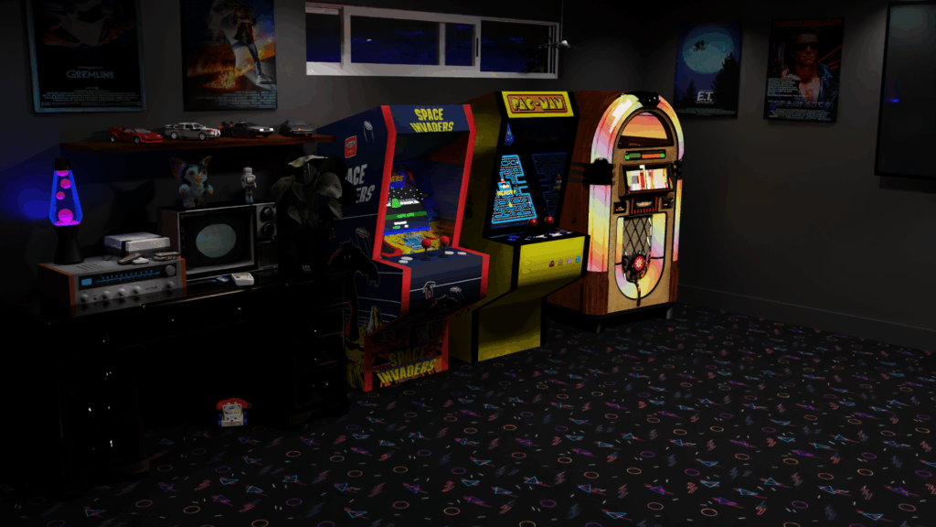 1980s virtual background room (Camera angle 2)