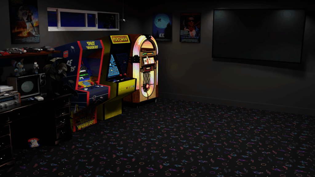1980s virtual background room (Camera angle 1)