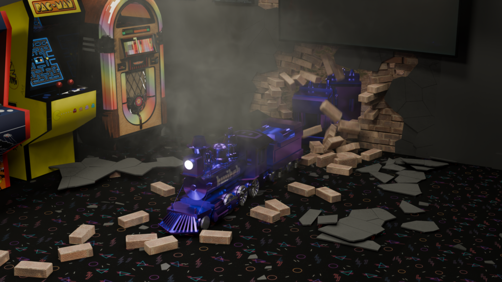 3D Render streamer’s cut scene Twitch Hype Train (final)