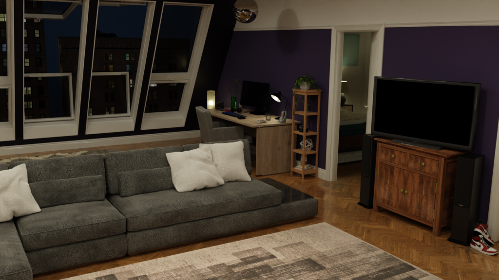 3D Rendered Room – 90s theme