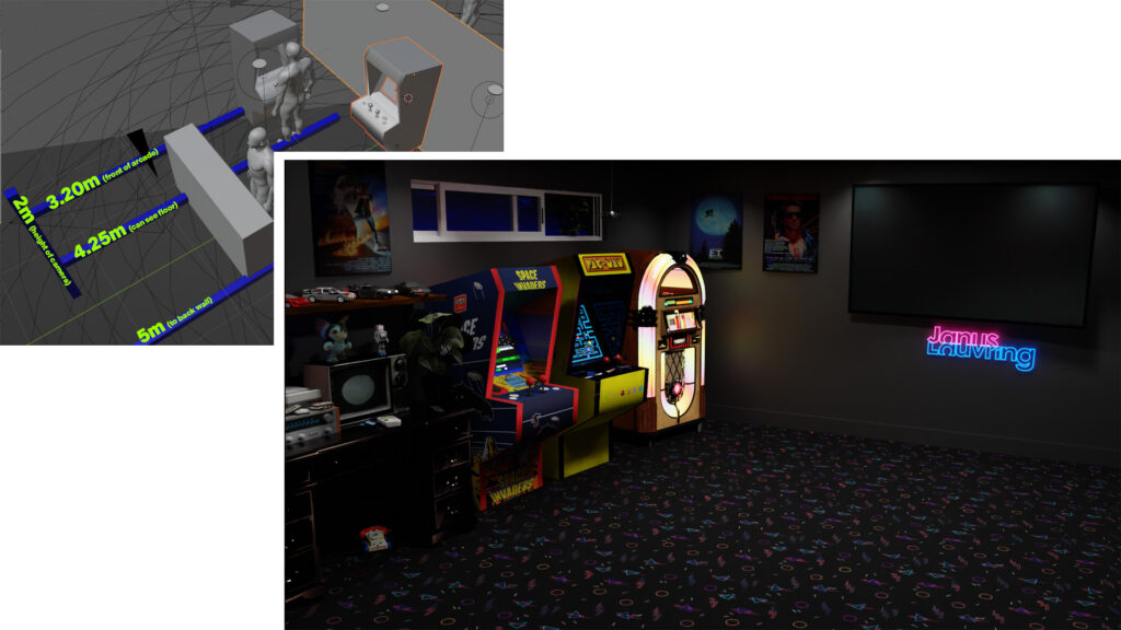 3D rendered room – 1980s theme live stream